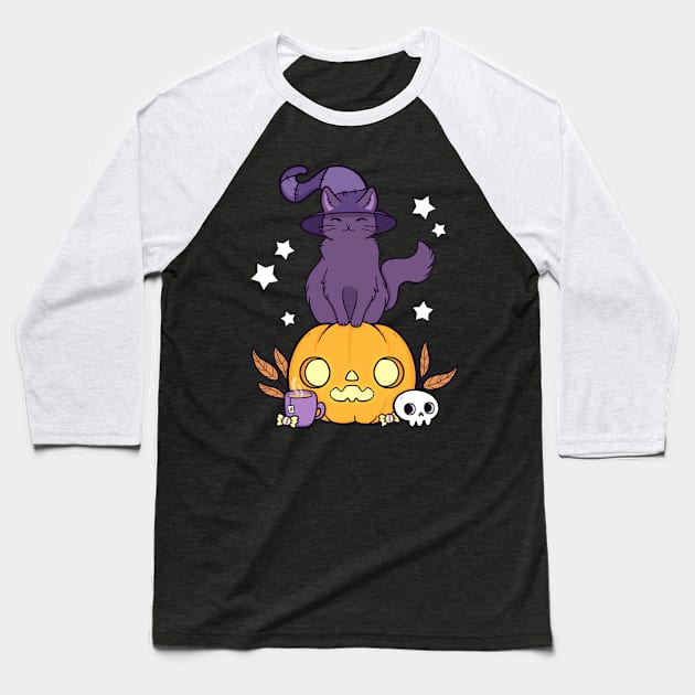 Pumpkin Cat  | Nikury Baseball T-Shirt by Nikury